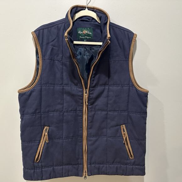 Alan Paine Vest Mens XL Country leather trim Cotton Full Zip Quilted countryside - Picture 4 of 7
